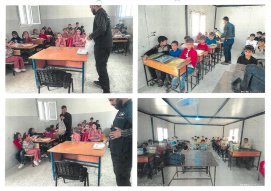Suriye el bab bölgesin'de Konteynır ve Kırtasiye yardımı Yaptık